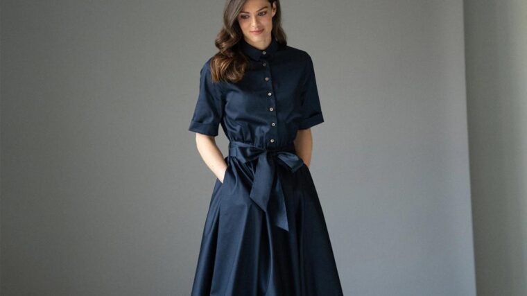 Women's midi shirt dress