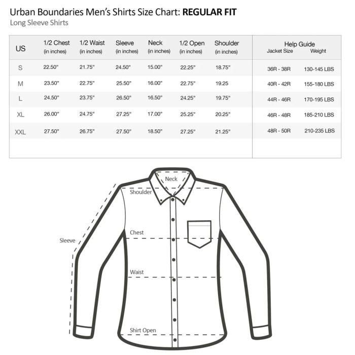 Jcpenney mens dress shirt size chart