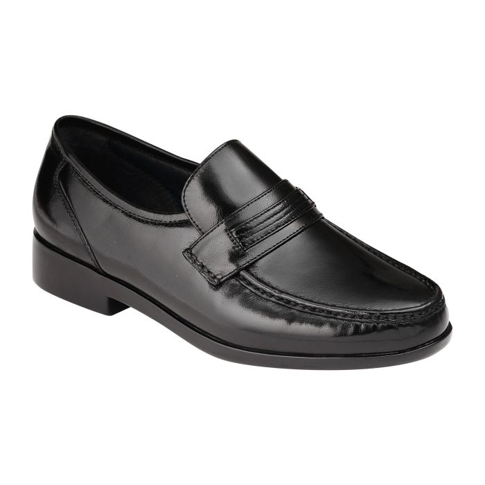 Wide mens black dress shoes