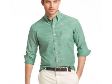 Mens dress shirt green