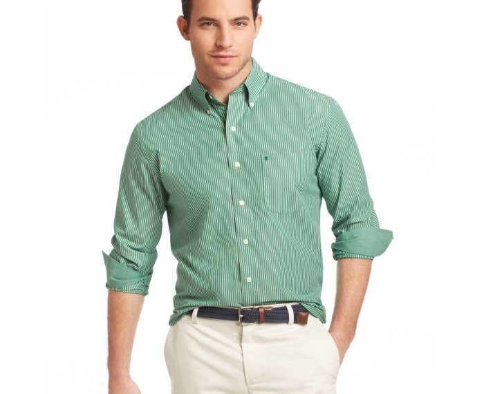 Mens dress shirt green