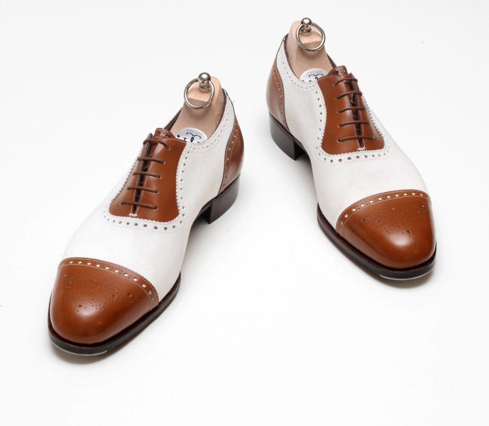 Oxford brown dwukolorowe buty sole rounded respondent