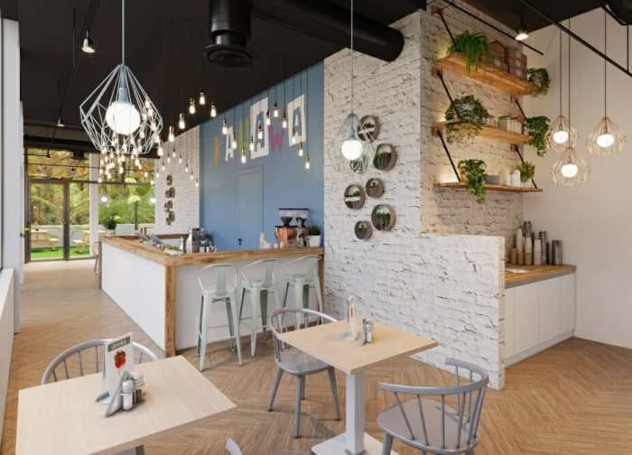 Desain interior coffee shop minimalis