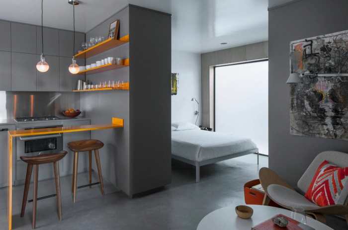 Desain interior apartemen studio minimalis